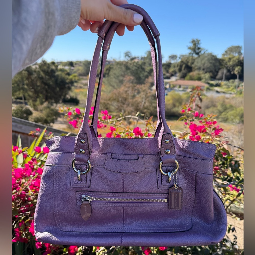 Lavender Leather Coach Bag